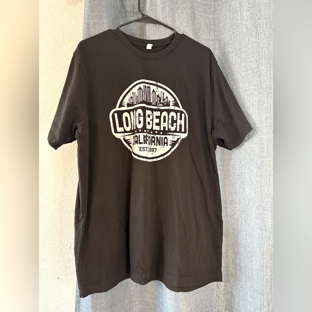 Long Beach California 1897 Classic TShirt Mens XL Black Short Sleeve 100% Cotton